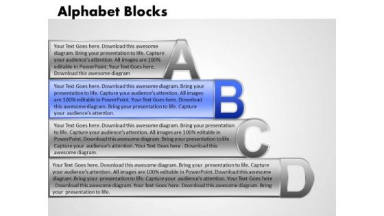 Ppt Alphabet Blocks Abcd With Textboxes Business Plan PowerPoint Business Templates