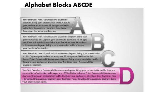 Ppt Alphabet Blocks Abcd With Textboxes Process PowerPoint Templates