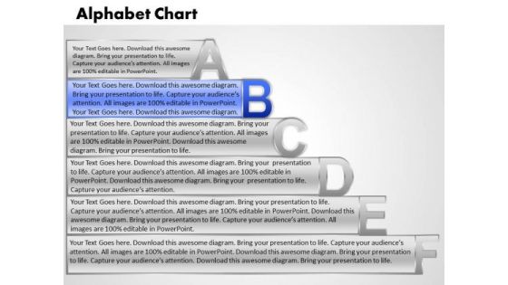 Ppt Alphabet Chart With Textboxes Project Management PowerPoint Business Templates