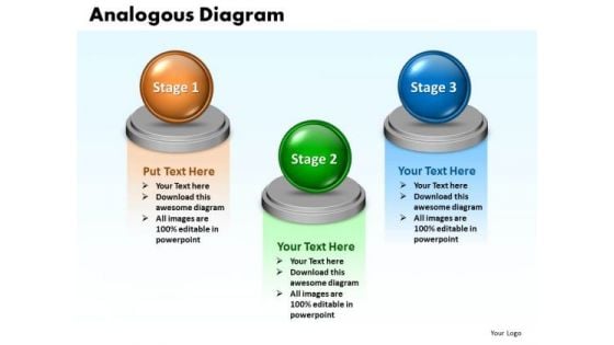 Ppt Analogous Diagram Describing 3 State PowerPoint Templates