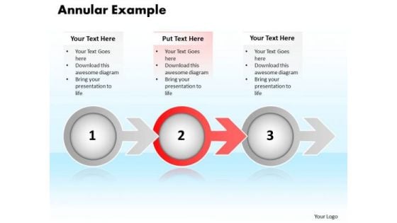 Ppt Annular Example Of 3 Stages Using Arrow PowerPoint Templates