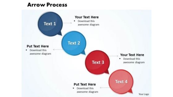 Ppt Arrow 4 State PowerPoint Template Diagram Templates