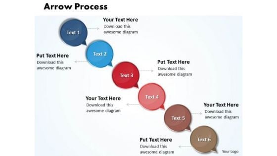 Ppt Arrow 6 Power Point Stage PowerPoint Templates