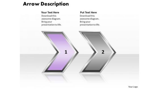 Ppt Arrow Description Of 2 State PowerPoint Project Diagram Method Templates