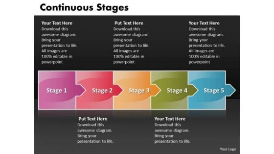 Ppt Arrow Forging Process PowerPoint Slides 5 Stages Templates