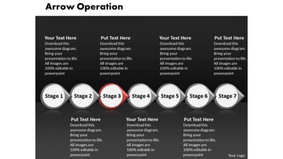 Ppt Arrow Illustration Of Operation Using 7 Phase Diagram PowerPoint Templates