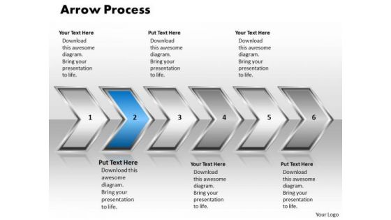 Ppt Arrow Pointing Curved Process 6 Phase Diagram PowerPoint Templates