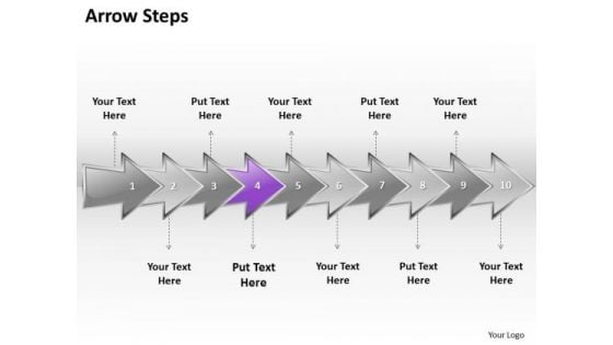 Ppt Arrow Steps Of Business Process Using 10 Phase Diagram PowerPoint Templates