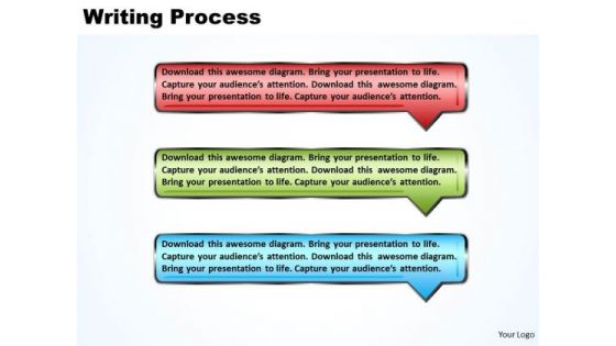 Ppt Arrow Writing Process PowerPoint Presentation Using 3 Rectangles Templates