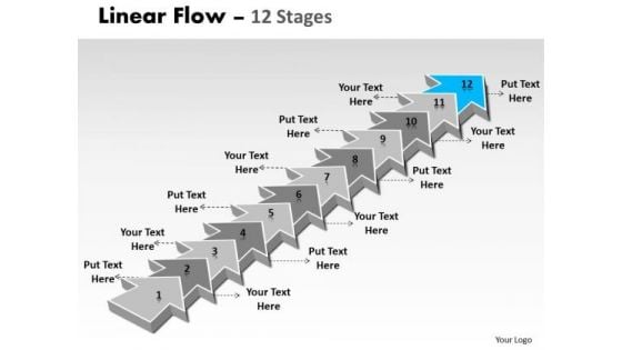 Ppt Background 12 Stages Linear 3d Arrows PowerPoint To Create Big Business Plan 13 Image