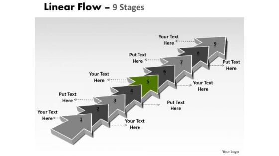 Ppt Background 9 Stages Linear Means Free Fishbone Diagram PowerPoint Template 6 Graphic