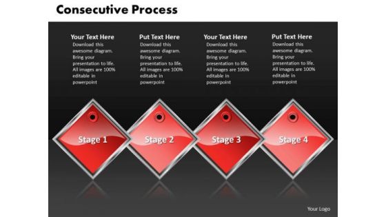 Ppt Black And Red PowerPoint Templates Diamond Consecutive Process 4 Steps