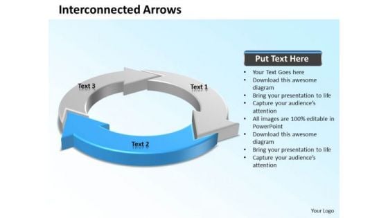 Ppt Blue Arrow Pointer Inwards Circle PowerPoint Templates