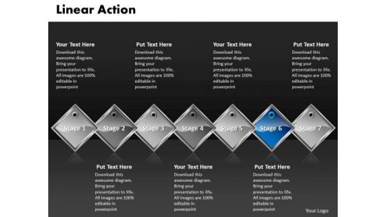 Ppt Blue Diamond Linear Action 7 Phase Diagram PowerPoint Templates