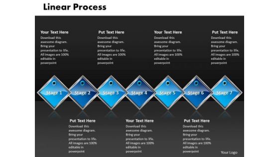 Ppt Blue Diamond Linear Communication Process PowerPoint Presentation 7 Stages Templates