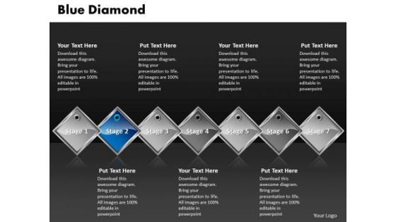 Ppt Blue Diamond Linear Series 7 Power Point Stage PowerPoint Templates