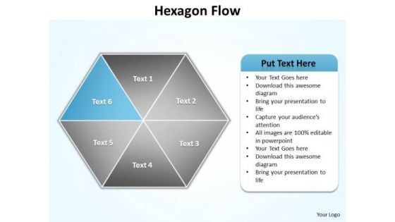 Ppt Blue Factor Hexagon Angles Spider Diagram PowerPoint Template Editable Templates