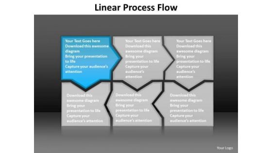 Ppt Blue Piece Connected In Linear Forging Process PowerPoint Slides Flow Templates