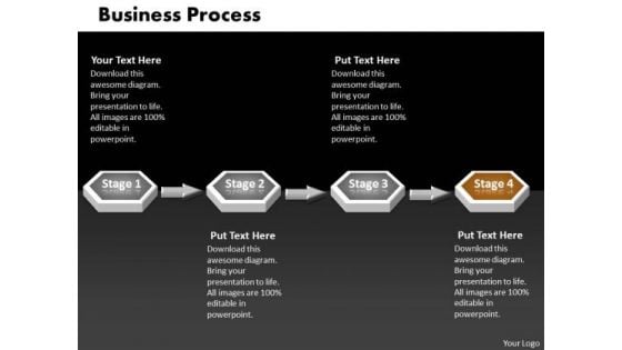 Ppt Brown Stage 3d Sequential Linear Process PowerPoint Templates