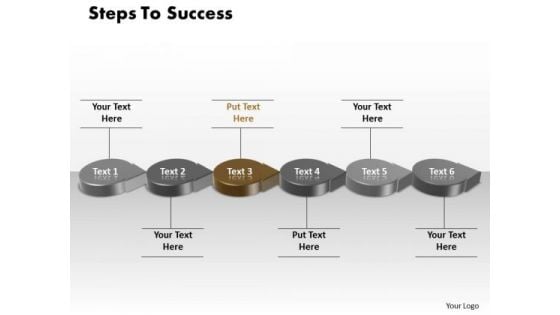 Ppt Brown Step To Success Using Circular Motion PowerPoint Arrow Templates