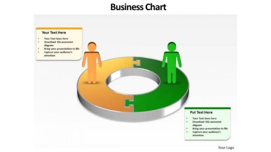 Ppt Busines Men Silhouettes Standing On Circular Chart PowerPoint Templates