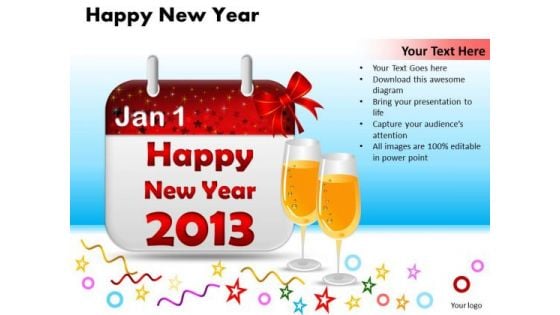 Ppt Cards And Dices Happy New PowerPoint Themes Year Templates