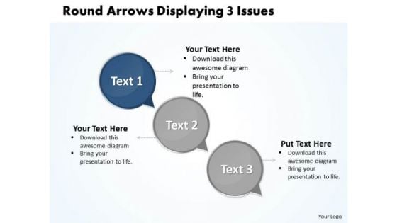 Ppt Circle Curved Arrows PowerPoint 2010 Showing 3 Issues Templates