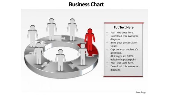 Ppt Circle Of Free Business PowerPoint Templates People With 3d Pie Chart