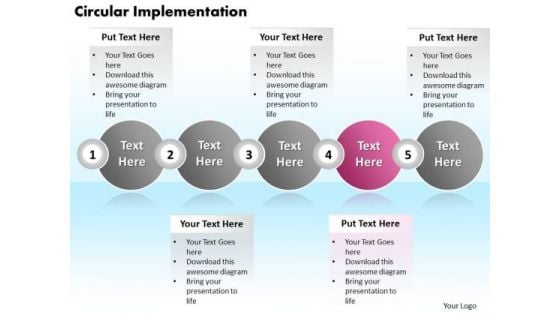 Ppt Circular Action Of 5 PowerPoint Slide Numbers Involved Procedure Templates