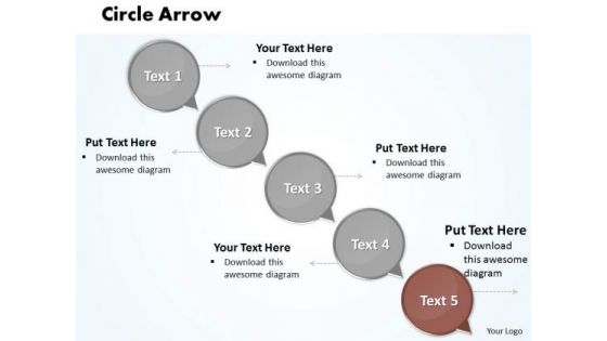 Ppt Circular Arrow Pie PowerPoint Presentation Chart Ks2 Of 5 Step Templates