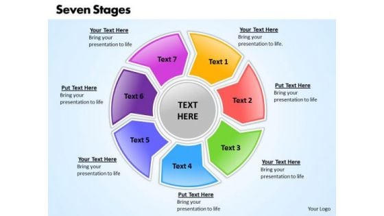 Ppt Circular Frame 7 State Diagram PowerPoint Templates