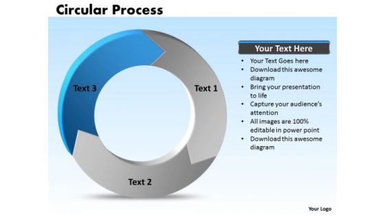 Ppt Circular Information Flow Process PowerPoint Slides Model 3 Stages Templates