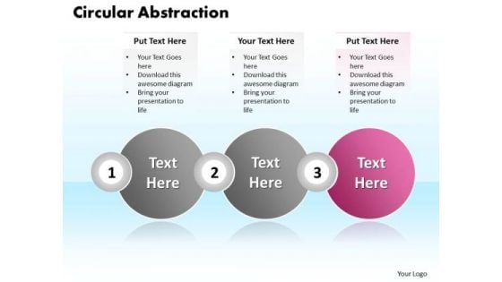 Ppt Circular Motion PowerPoint Abstraction Of Three Text Boxes Templates