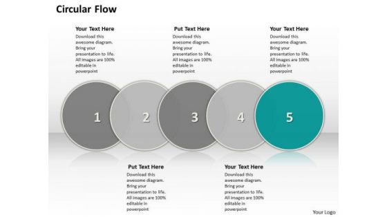 Ppt Circular Motion PowerPoint Flow Showing 5 Steps Involved Development Templates