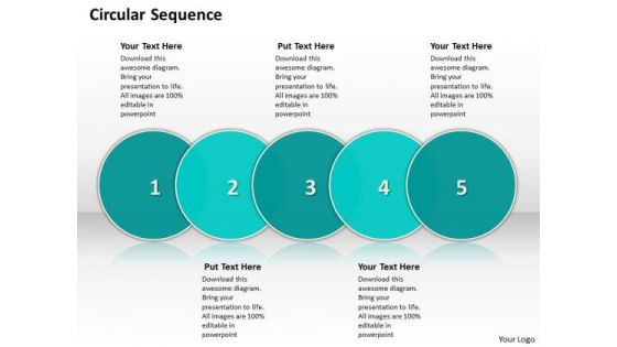 Ppt Circular Motion PowerPoint Sequence Showing 5 Steps Involved Development Templates