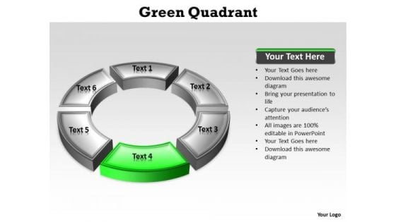 Ppt Circular PowerPoint Menu Template Description Green Stage Templates