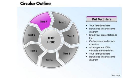 Ppt Circular PowerPoint Menu Template Outline 7 Stage Templates