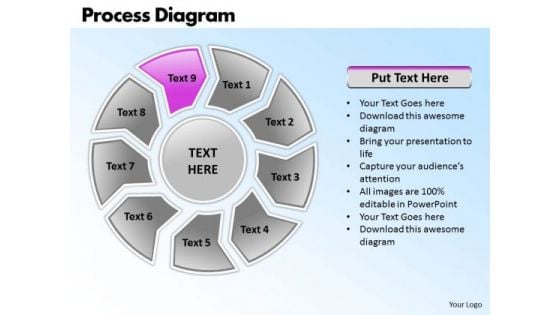 Ppt Circular Process Free Fishbone Diagram PowerPoint Template Templates