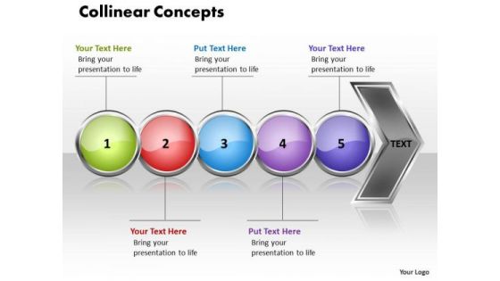 Ppt Collinear Representation Of 5 Concepts PowerPoint Templates