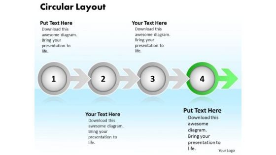 Ppt Colorful Arrow And Circular Layout 4 Phase Diagram PowerPoint Templates