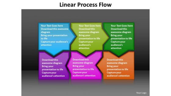 Ppt Colorful Puzzle Pieces PowerPoint 2007 Connected Linear Process Flow Templates