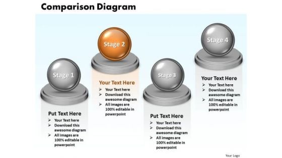 Ppt Comparison Diagram Of 4 Division PowerPoint Templates