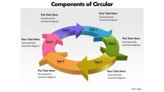 Ppt Components Of Circular PowerPoint Menu Template Process Templates