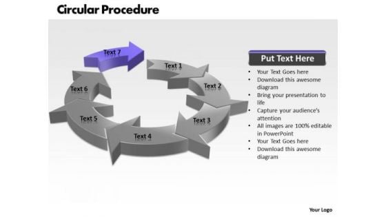 Ppt Concepts Of Circular PowerPoint Menu Template Procedure 7 State Diagram Templates