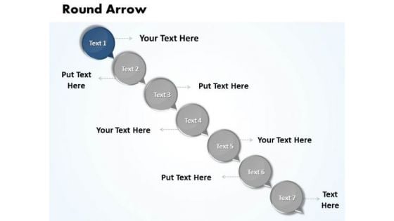 Ppt Connections Travel Text Circles 7 Steps Working With Slide Numbers Diagram PowerPoint Templates