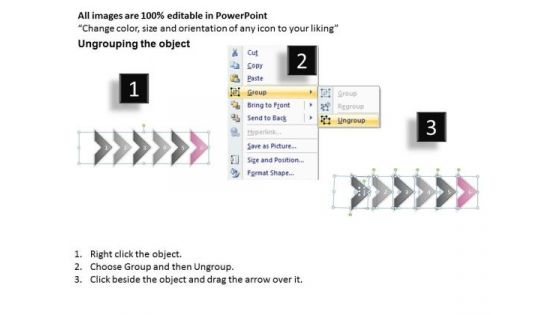 Ppt Consecutive Application Of 6 Concepts Through PowerPoint Graphics Arrows Templates