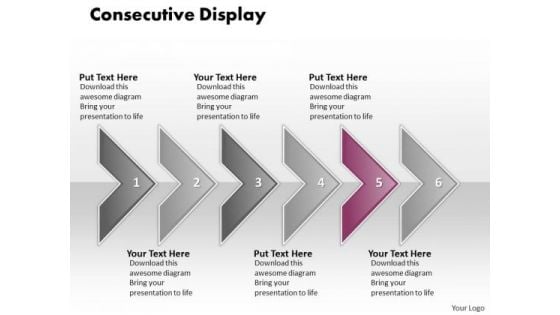 Ppt Consecutive Display Of 6 Concepts Through Curved Arrows PowerPoint 2010 Templates