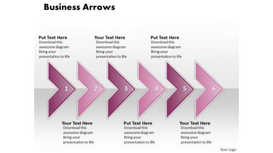 Ppt Consecutive Execution Of 6 Concepts Through Curved Arrows PowerPoint 2010 Templates