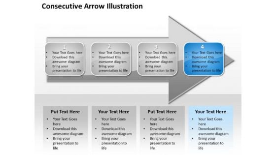 Ppt Consecutive Illustration Of 4 Concepts An Arrow PowerPoint Templates