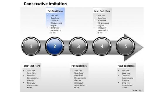 Ppt Consecutive Illustration Of Marketing Process Using 5 Phase Diagram PowerPoint Templates